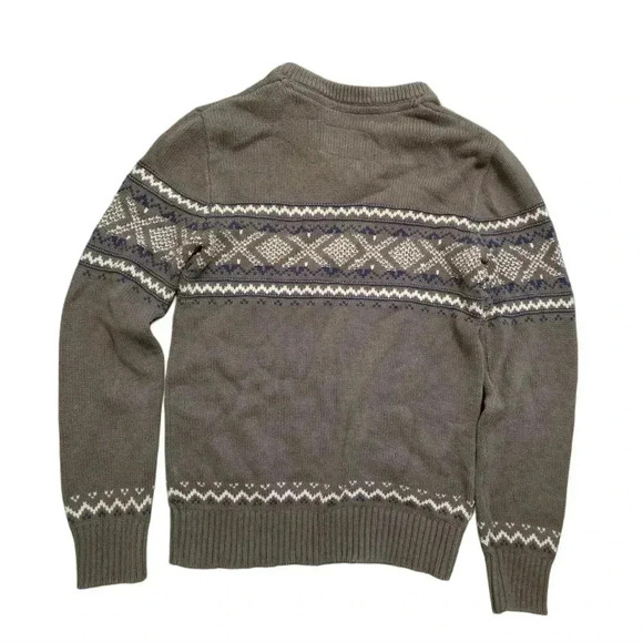 Vintage Esprit V-neck Sweater Grey Blue Retro Winter Lagenlook Cotton Size M - Picture 2 of 8